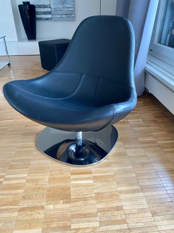 Schwarzer Leder Drehsessel von Ikea Kaufen auf Ricardo