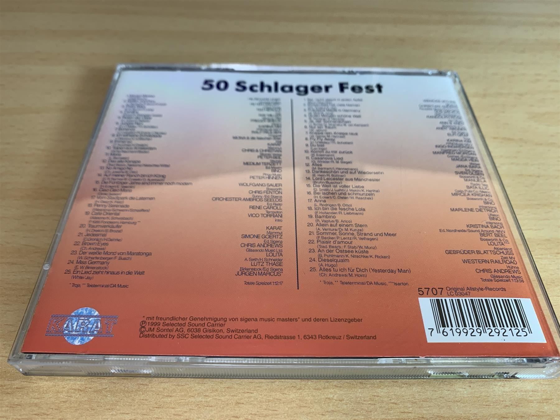 CDs: 50 Schlager Fest  - 2 CD – Gebraucht aus Rikon im Tösstal von Alpenmutz 1