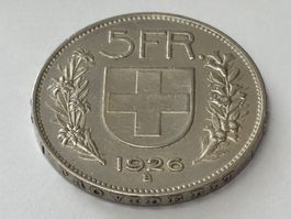 5 CHF 1926 Helvetia Fünfliber/Silber Münze Franken