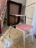 Klappstuhl mit Trittfunktion rosa braun gebraucht