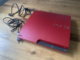 Scarlet Red PS3 mit Kabeln 320 GB
