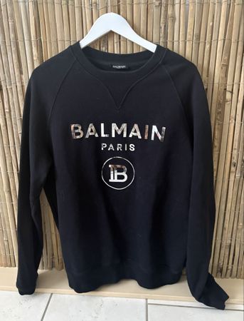 Balmain Paris Sweatshirt schwarz Grösse XL Baumwolle