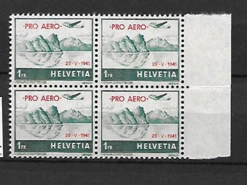 Alle Briefmarken: FP 1941 ** Viererbl. Kat: CHF 72.- – Neu (gemäss Beschreibung) aus Basel von Ilp