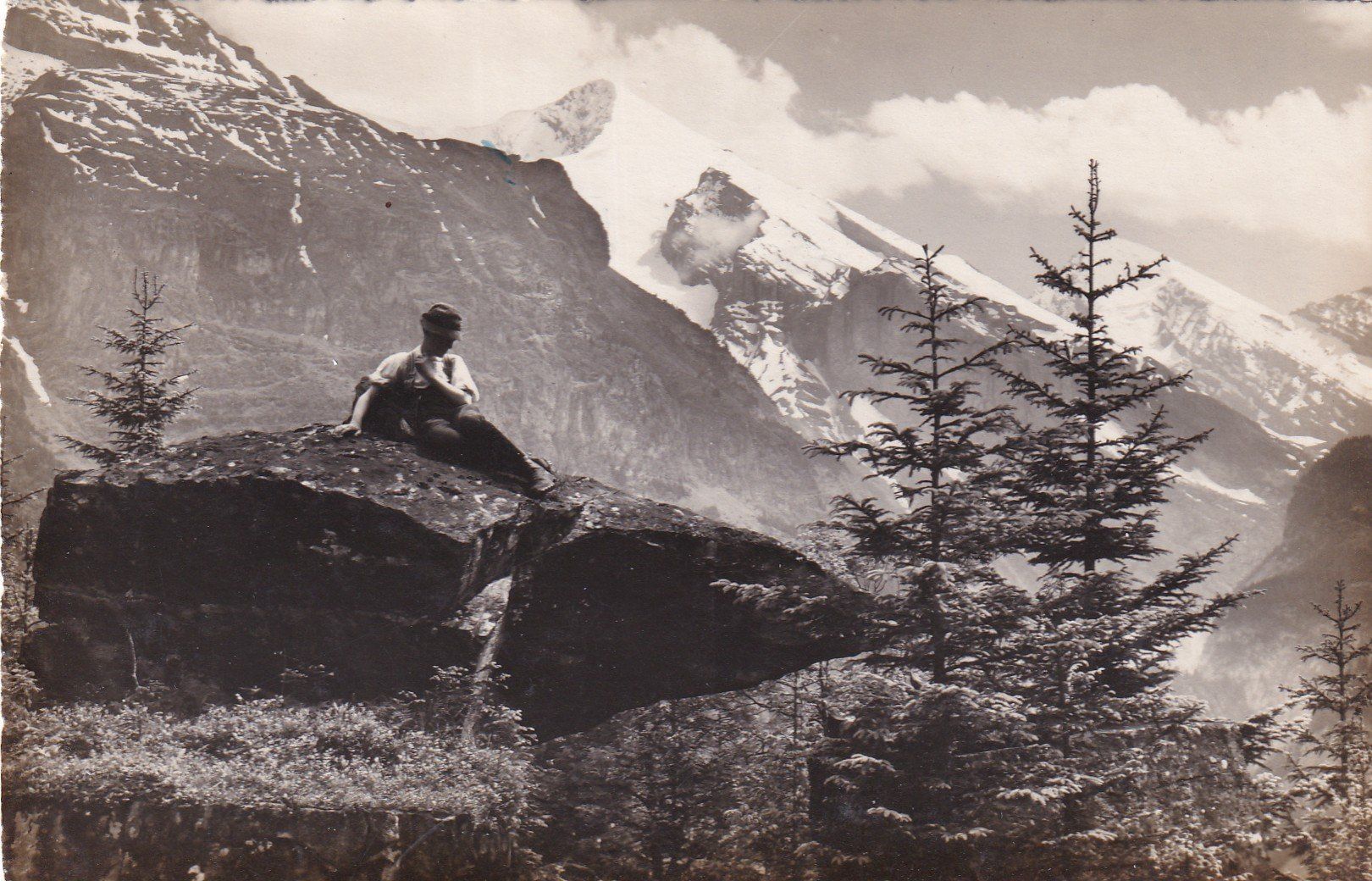 Cartoline postali: Bei Kandersteg Alteis Rinderhorn  1928 – Usato da Cormoret venduto da Pascalll2001