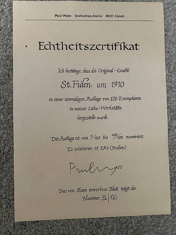 Gravures: Stich zu verkaufen – D'occasion à Untereggen par schweiz103 1