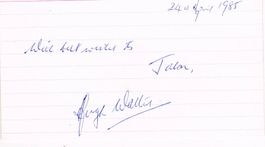 Hugh Walters 1939-2015 Autogramm signiert Karte 9x13cm