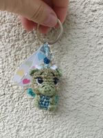 Handgemachter Schlüsselanhänger gehäkelter Drache Dragon