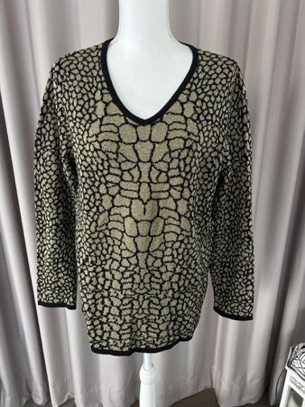 Pullover Gold/Schwarz, Grösse 42