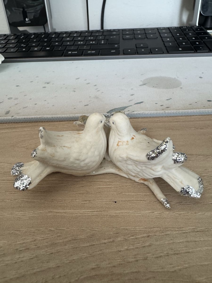 Statuette: Statuetta colombe in ceramica e cristalli – Usato da Viganello venduto da BlackPanda0003 1