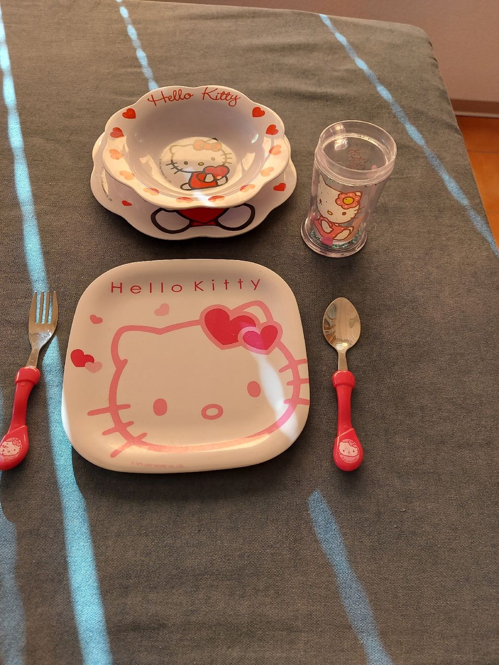 Hello Kitty Set di piatti: Set Vaisselle Enfant Hello Kitty – Usato da VUADENS venduto da momy