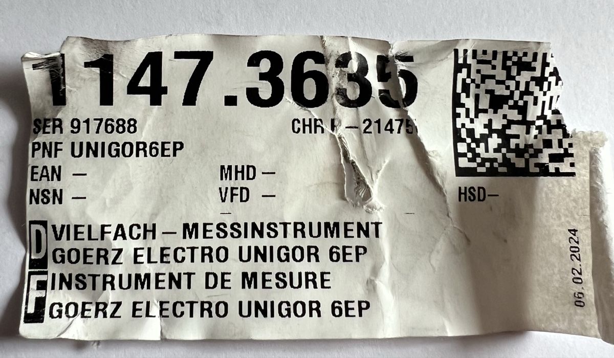 BBC Goerz Metrawatt Misurare: GOERZ UNIGOR 6eP Schweizer Luftwaffe Payerne RUAG Multimeter – Usato da Oberhofen Thun'see venduto da SwissTreasure 9