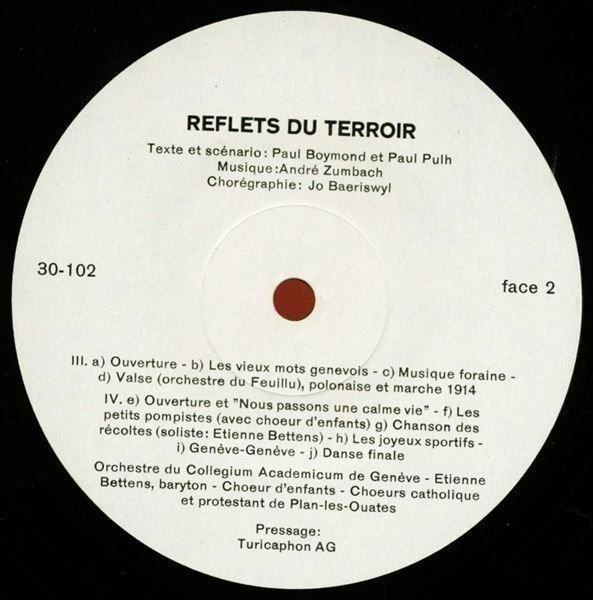 Schallplatten: Reflets du Terroir Genève André Zumbach Plan-les-Ouates LP – Gebraucht aus Genève von Cockattoo 3