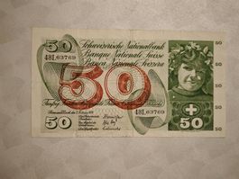 Schweiz Banknote 50 Franken 1974 gebraucht