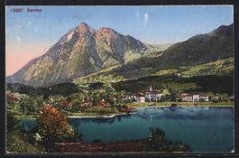 Sarnen, Blick über den See auf die Orts