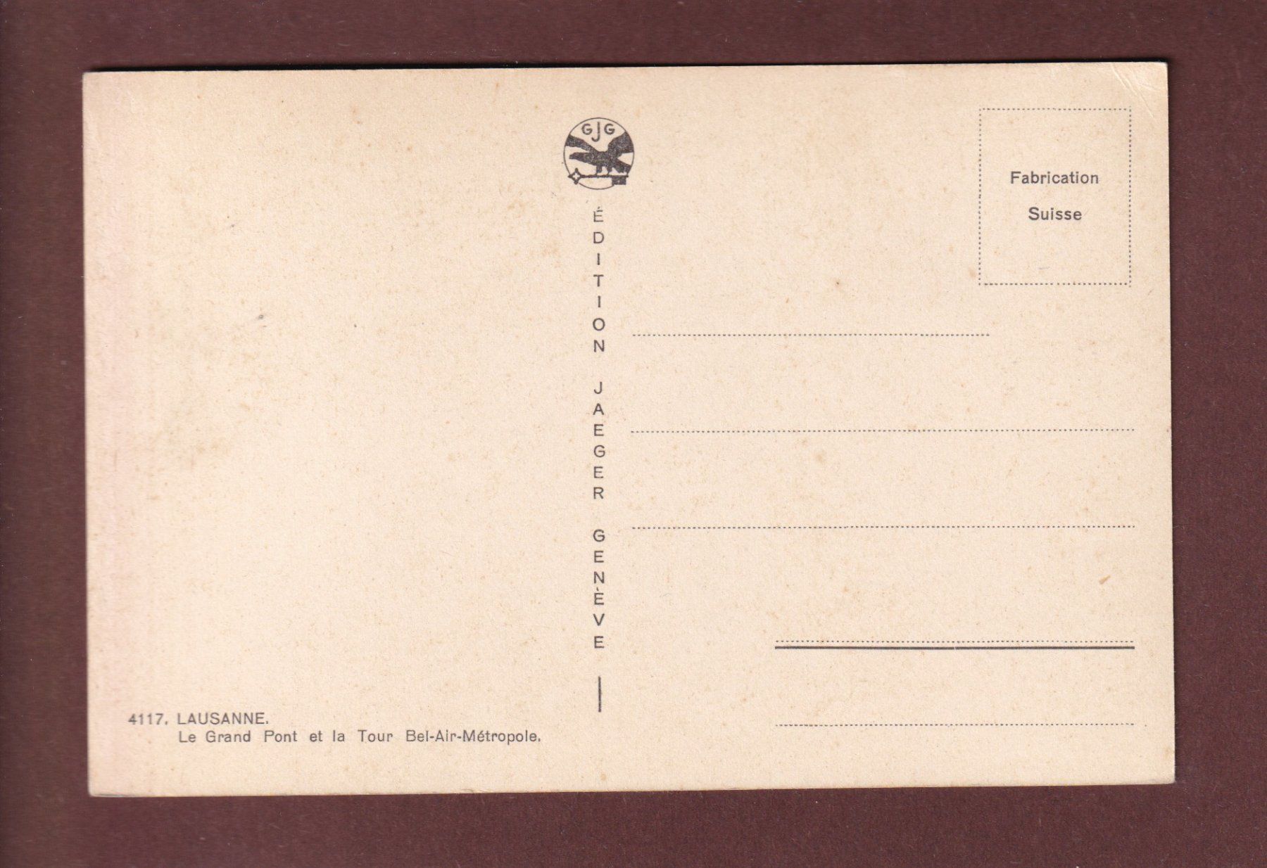 Cartoline postali: LAUSANNE - Tour Bel-Air – Usato da Pully venduto da nicecards-shop 1