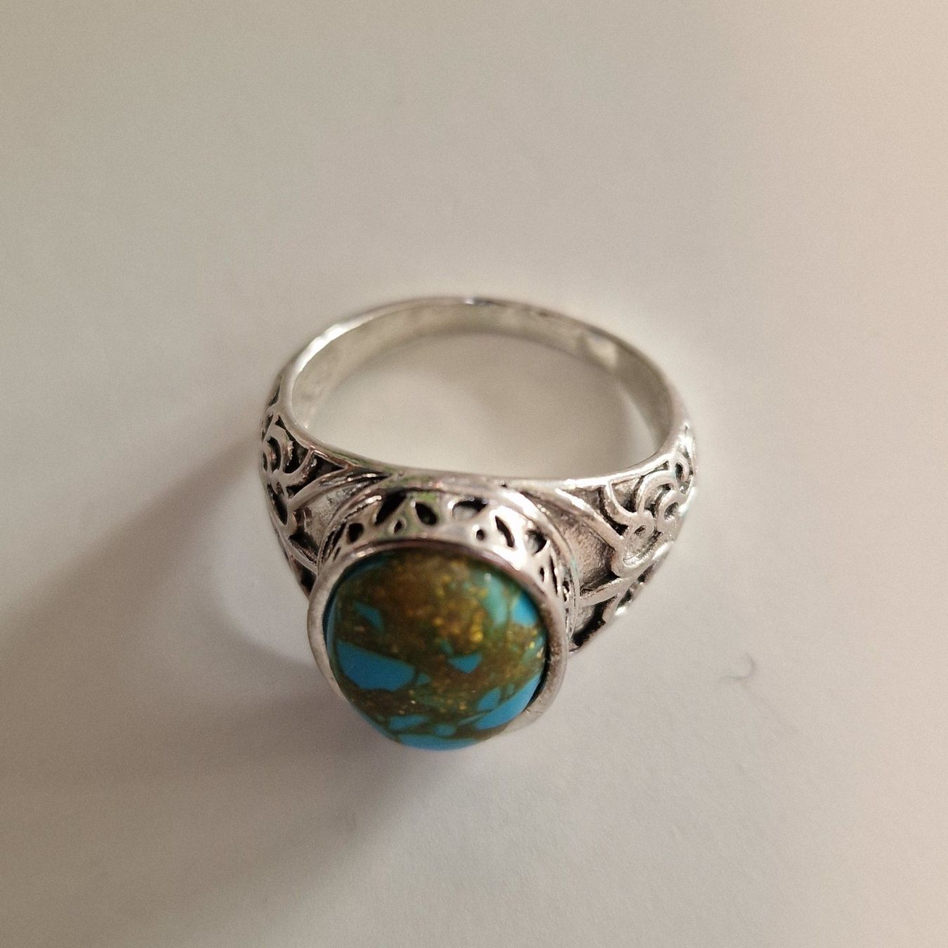 Anelli: Vintage Silberring mit Türkis-Stein, Grösse 58 – Usato da Birr venduto da sen_8djr 6