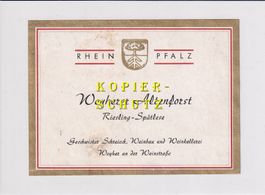 Etikette - Weyherer Altenforst (Riesling Spätlese) /bd