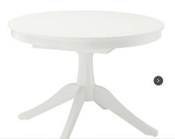 IKEA Esstisch rund, ausziehbar, mit 6 Stühlen
