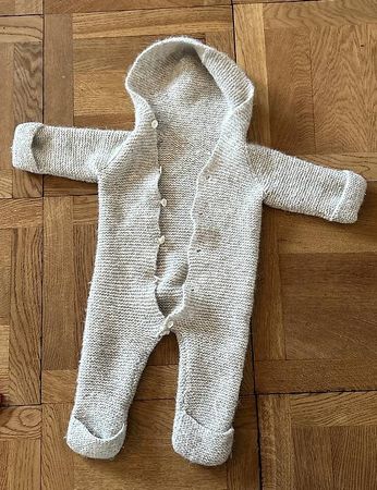 Selbstgestrickter Wollwalk Anzug 62/68