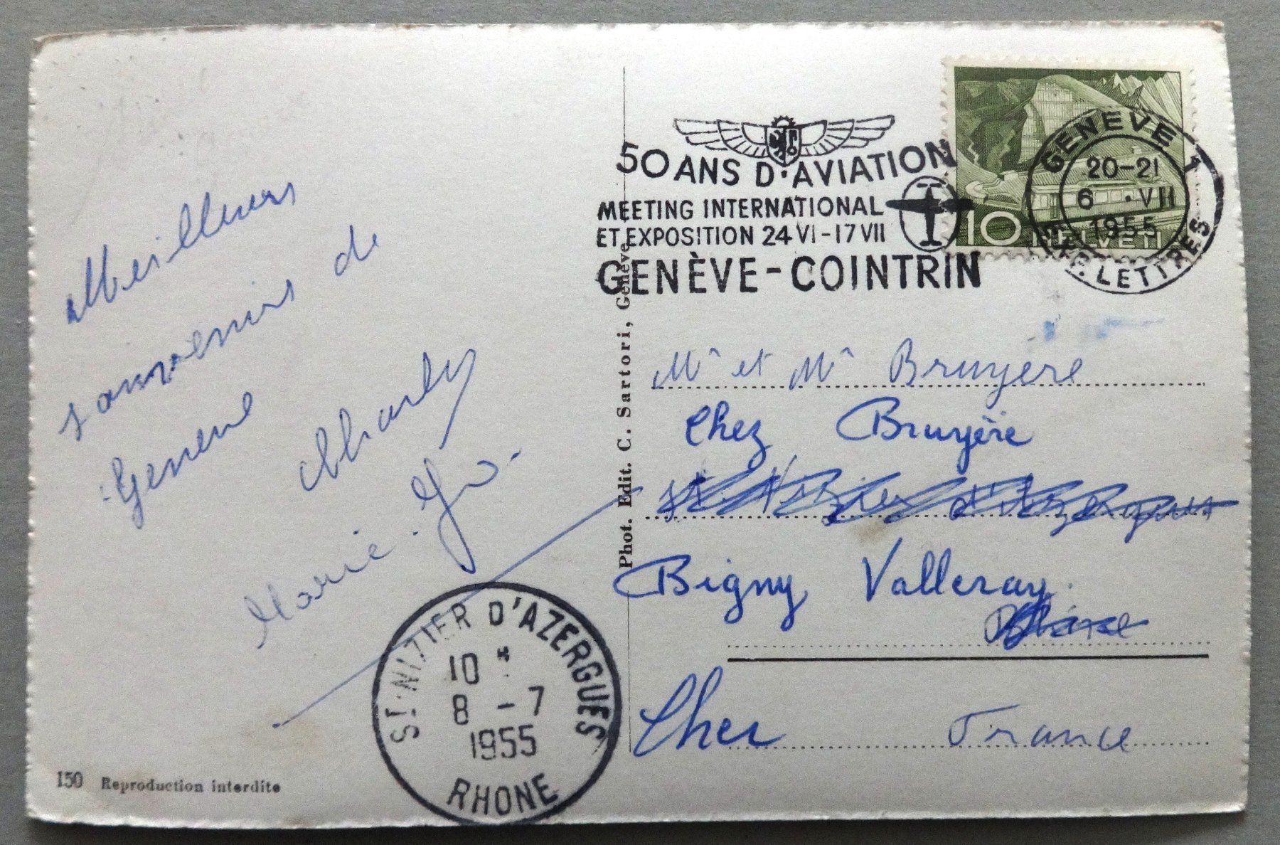 Cartoline postali: Genève, La nuit – Usato da Fétigny venduto da Billy2miny 1