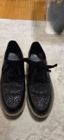 Damenschuhe Schnürschuhe schwarz Glitzer Grösse 37