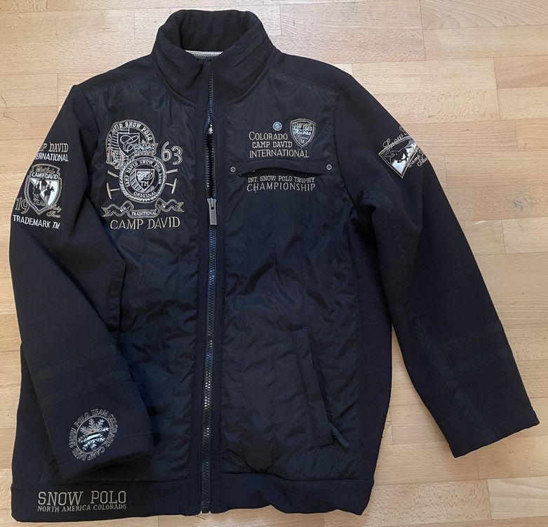 Camp David Chaqueta softshell para hombre con logo Artworks, Negro , M