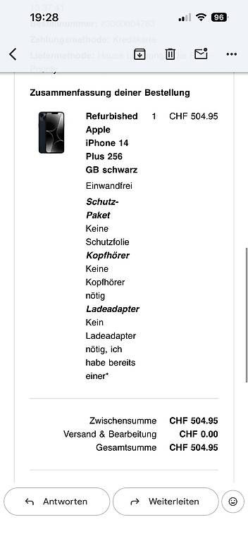 Telefoni cellulari / Smartphones: Apple iPhone 14 Plus 256 GB schwarz  – Usato da Birmensdorf ZH venduto da ssdsd 3