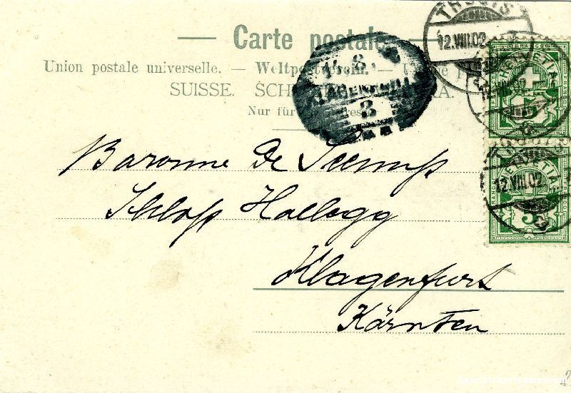 Cartoline postali: Thusis - Lichtdruck + 1902 – Usato da Emmenbrücke venduto da teestube 1