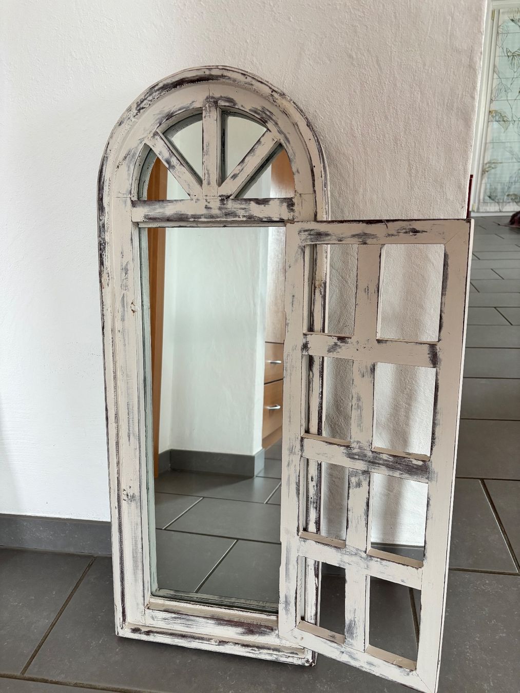 Specchi: Miroir mural blanc et gris, en bois – Usato da Bulle venduto da lfr_gfx8 1
