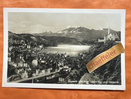 Alte Ansichtskarte Luzern mit Rigi und Gütsch