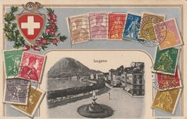 Alte Schweizer Briefmarken Postkarte Lugano 1908