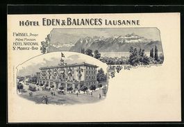 Litho Lausanne, Hotel Eden, Balances, F.