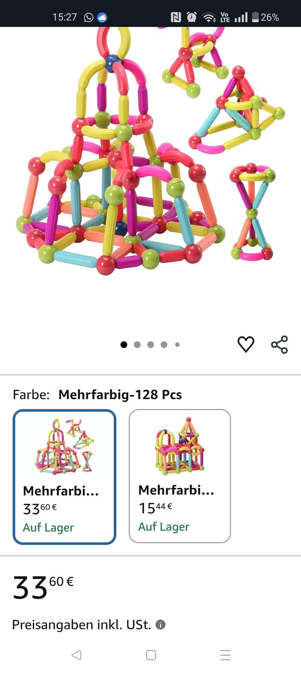 Giocattoli: ROUSKY Magnetische Spielzeugbausteine Set 3+ – Usato da Zürich venduto da sof_f2ts 3