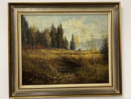 Max Keller Ölgemälde Landschaft. datum 73