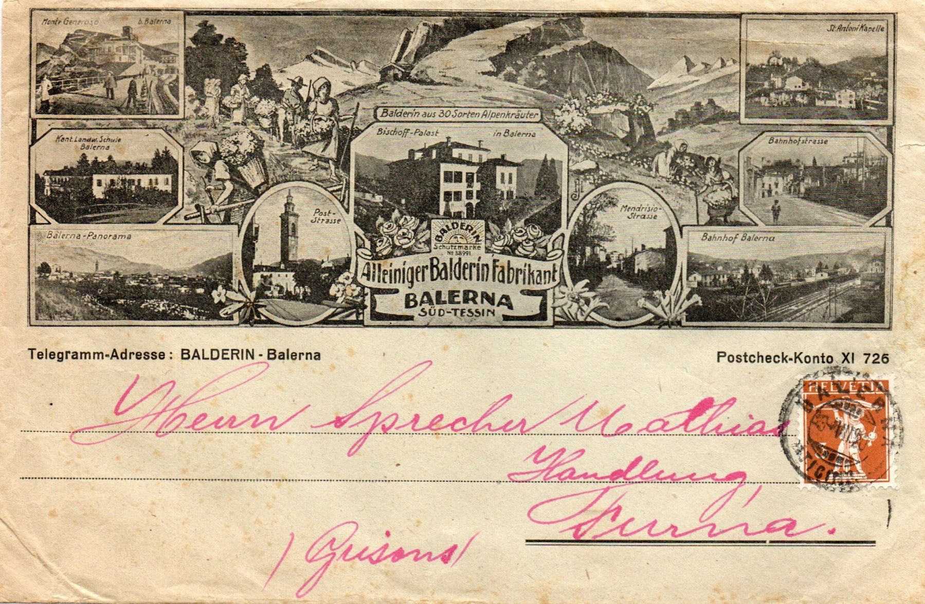 Alle Briefmarken: BALDERIN - Balerna – Gebraucht aus Melano von pisonsdro