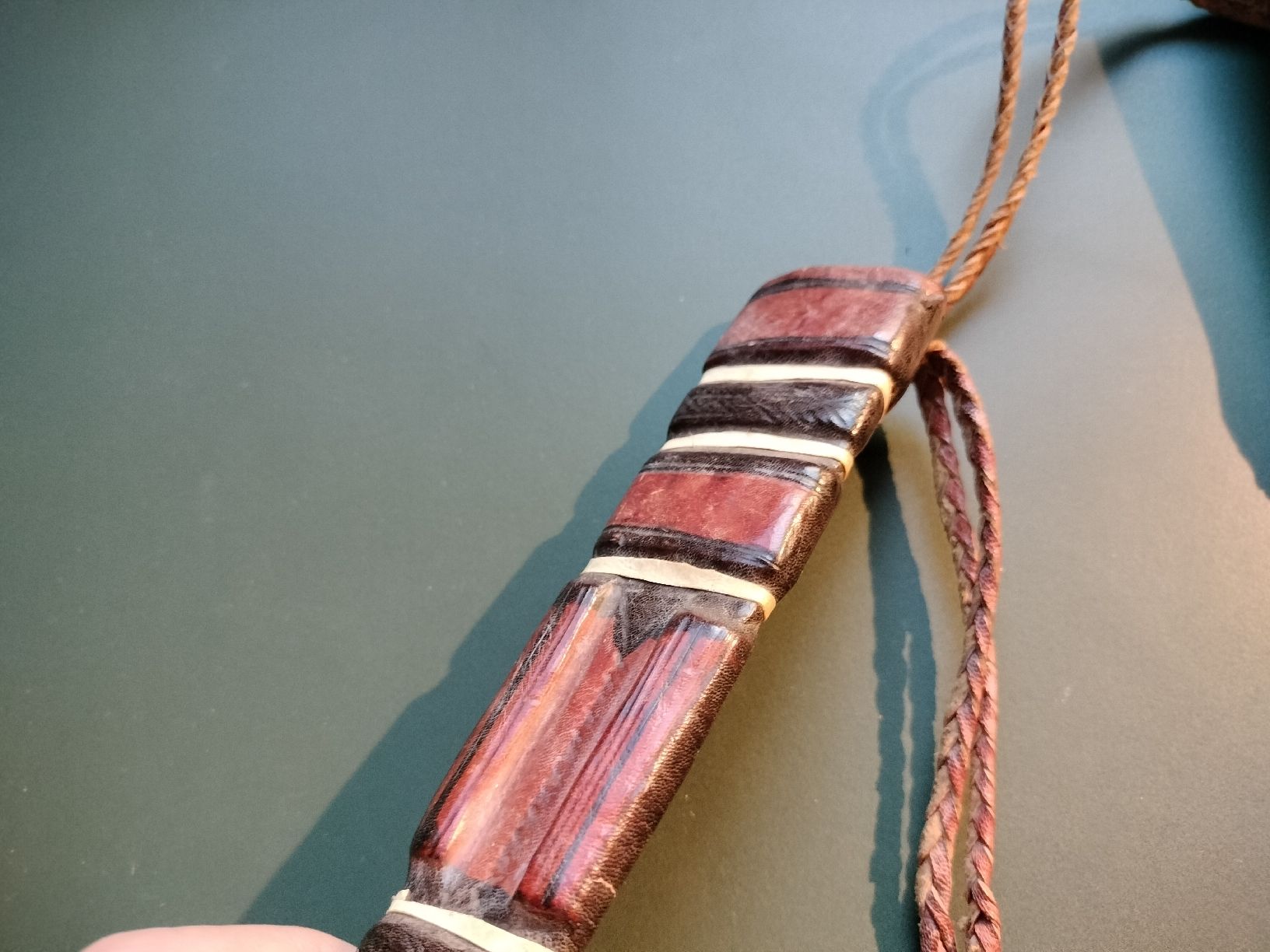Posate: Machette + couteau africain artisanal décoré cuir – Usato da Leytron venduto da jer_gq8p 6