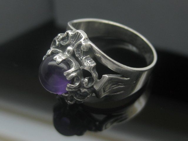 Anelli: Art Deco Ring Silber 835 Amethyst antik Gr. 60 – Usato da Ermatingen venduto da Decovin 5