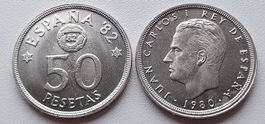 SPANIEN - 50 PESETAS 1980*82 - FUSSBALL-WM 1982 - BARCELONA