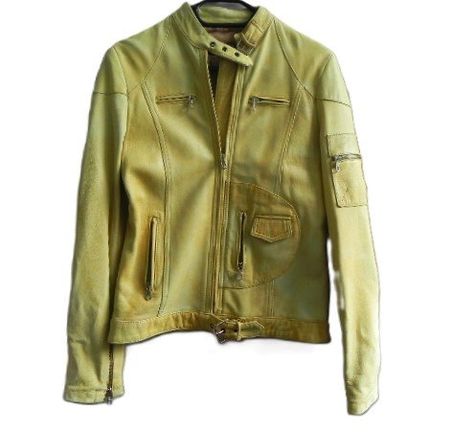 MAL WAS ANDERES: gelbe, weiche ECHTLEDER JACKE etwa Gr. 38