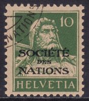 Dienstmarke SDN SBK-Nr. 2 (Tellbrustbild 1922) gestempelt