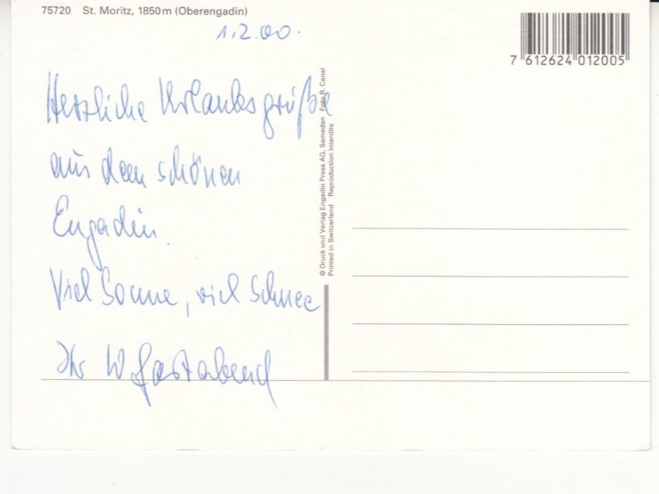 Cartoline postali: St. Moritz 2000 – Usato da Bürglen TG venduto da StampGraf 1