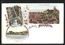 Litho Neuchatel, Vue générale, Le Port