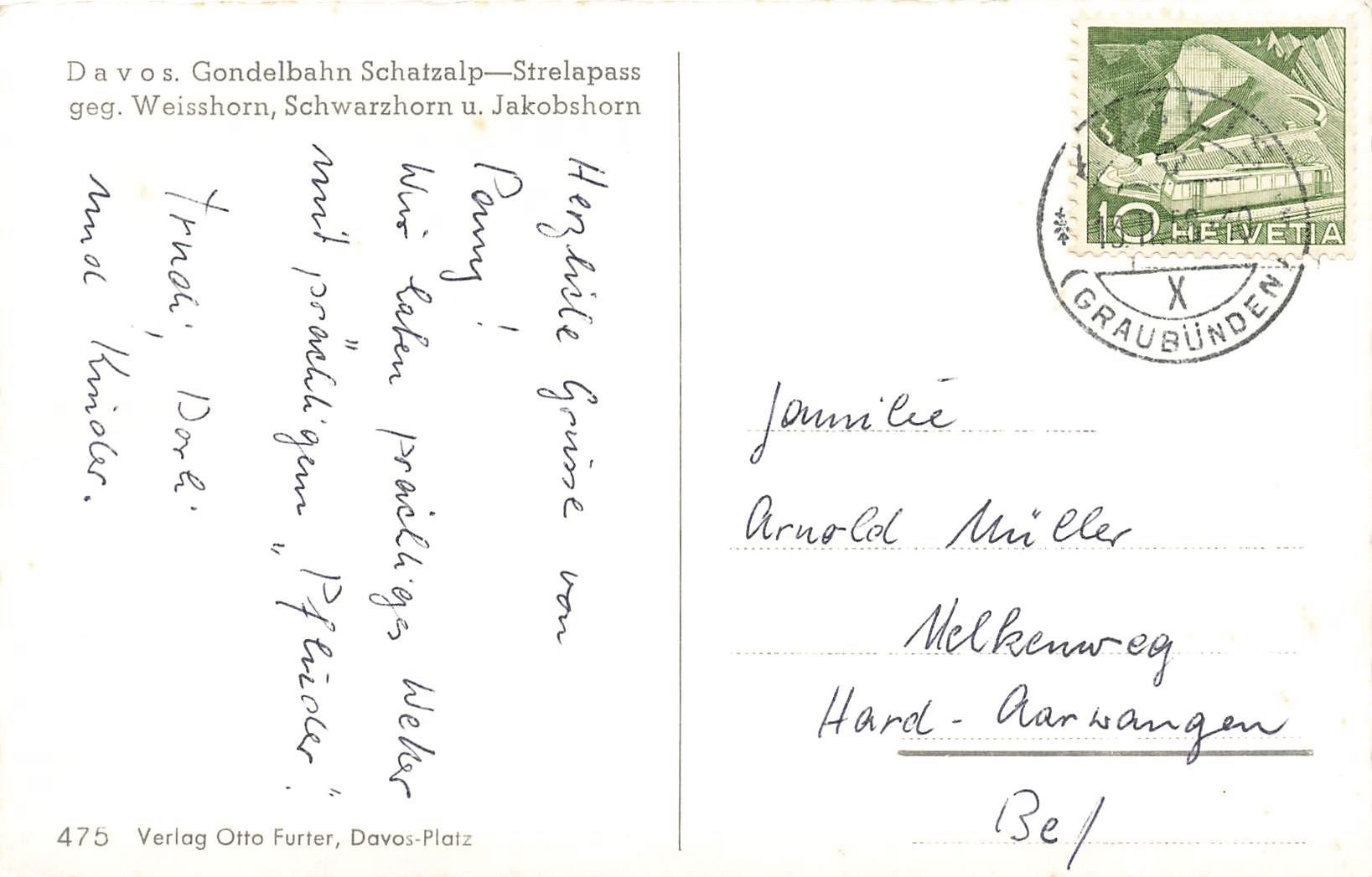 Cartoline postali: Davos gondel bahn Sessellift – Usato da Biasca venduto da Blenio71 1