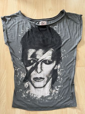 ONLY David Bowie T-Shirt Gr. M Grau/ NEU