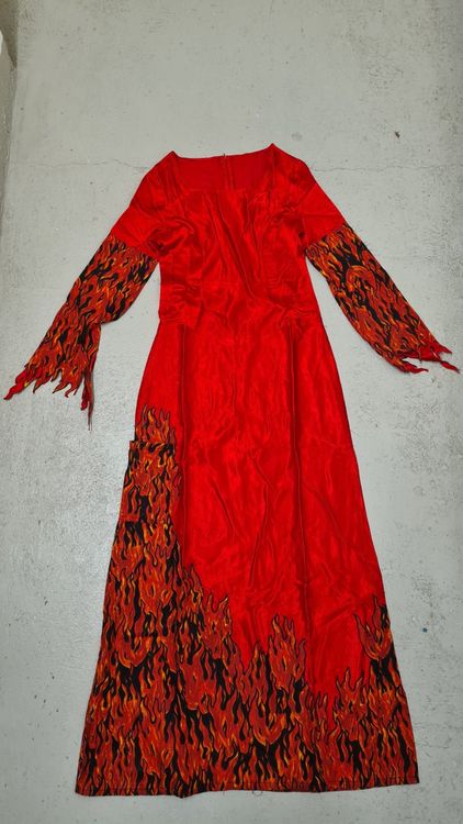 Atosa Teufelin Karnevalskostüm - Gr. 128, Mit Hörnern & Kleid