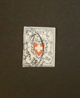 1851: Rayon 5 Rp.hellblau Nr.17II Zierstempel