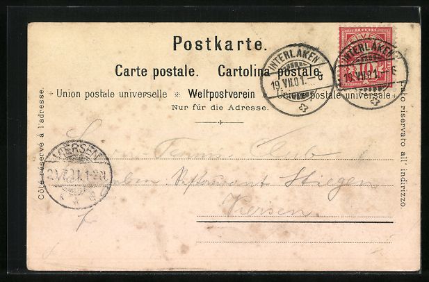 Cartoline postali: C. Steinmann Nr. 2138 unsign.: Interlake – Usato da Berlin venduto da bartko-reher 1
