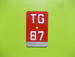 Velonummer / Fahrradnummer  TG 87