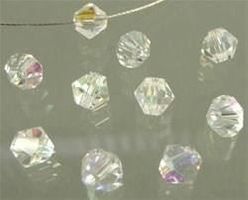 10 Perlen bicone      6mm transparent
