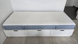 Bett 90 × 200 cm komplett mit Taschenfederkernmatratze